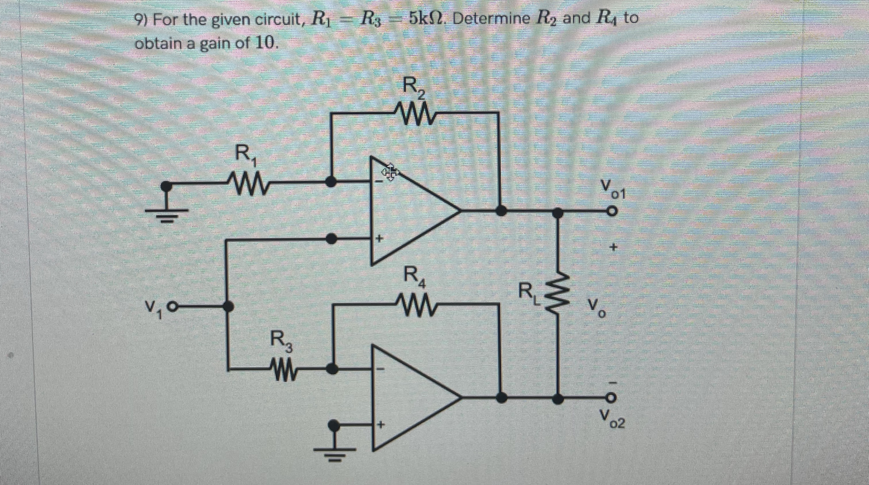 For the given circuit, R 1 = R 3 = 5 k .