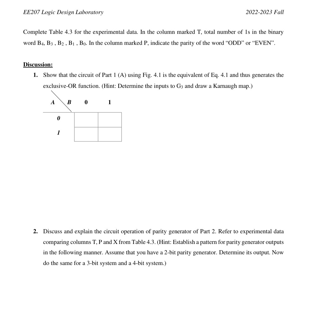 EE 2 0 7 Logic Design Laboratory 2 0 2 2 - 2 0 2