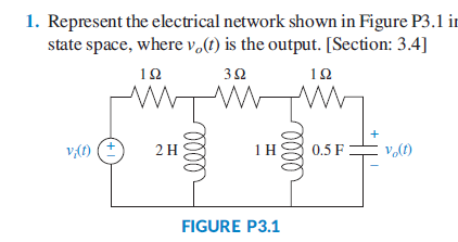 1 . Represent the electrical network shown in