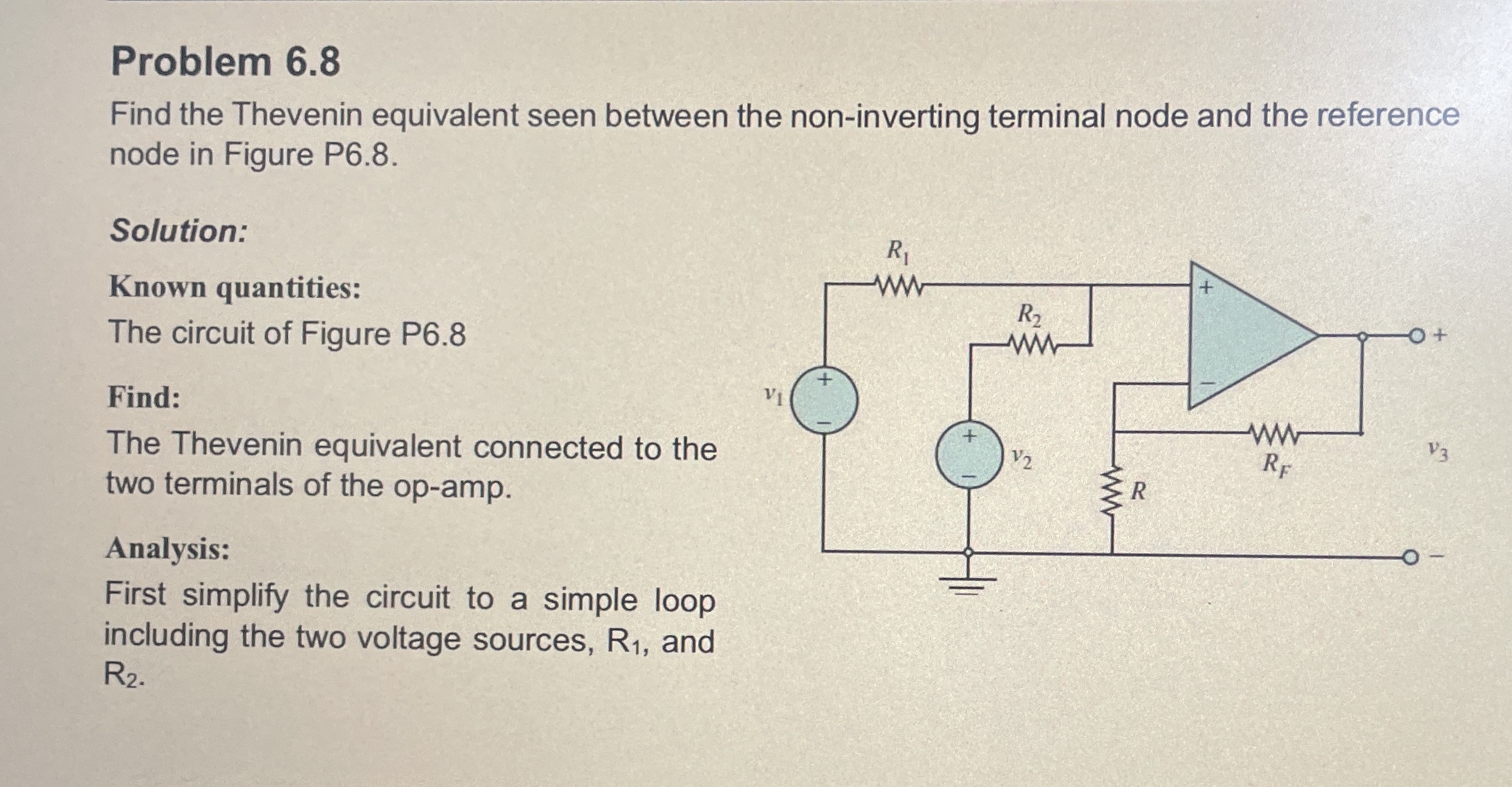 Problem 6 . 8 Find the Thevenin equivalent seen