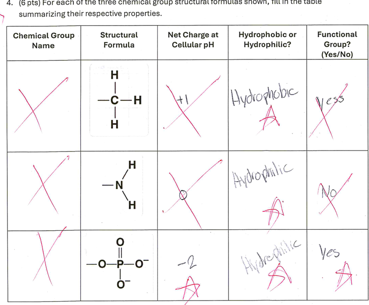 ( 6 pts ) For each of the three chemical group