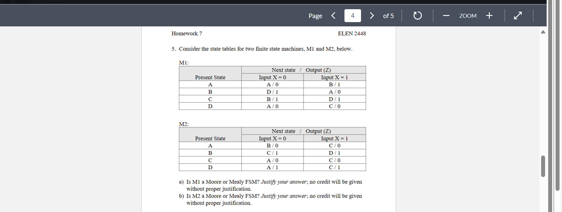 Homework 7 ELEN 2 4 4 8 5 . Consider the state