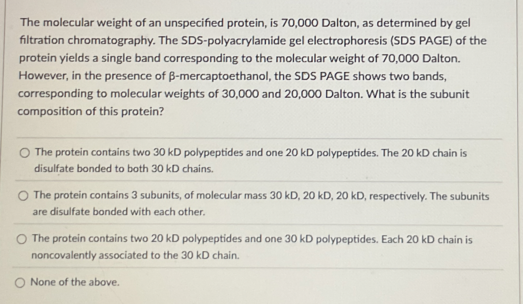 The molecular weight of an unspecified protein,