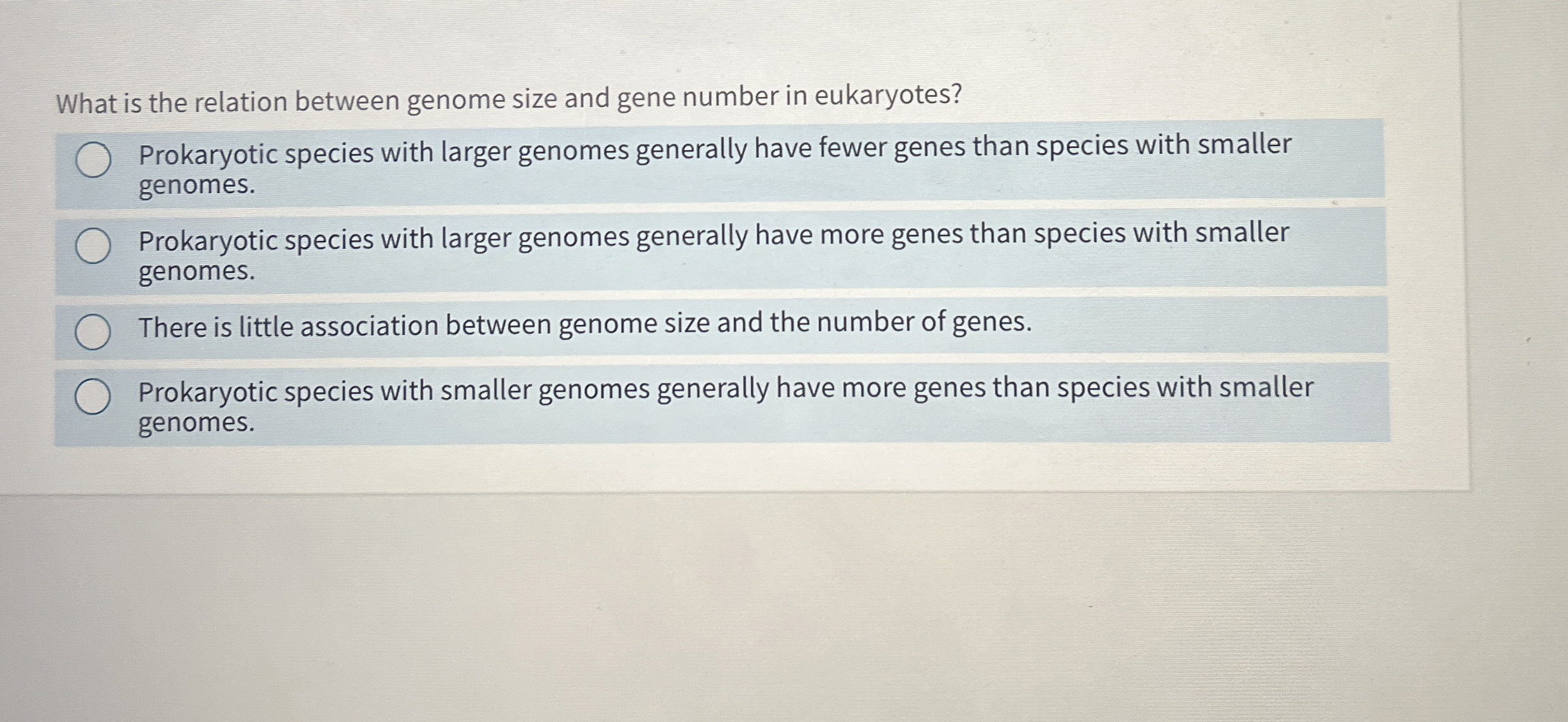 What is the relation between genome size and gene