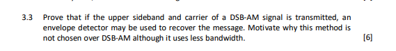 3 . 3 Prove that if the upper sideband and