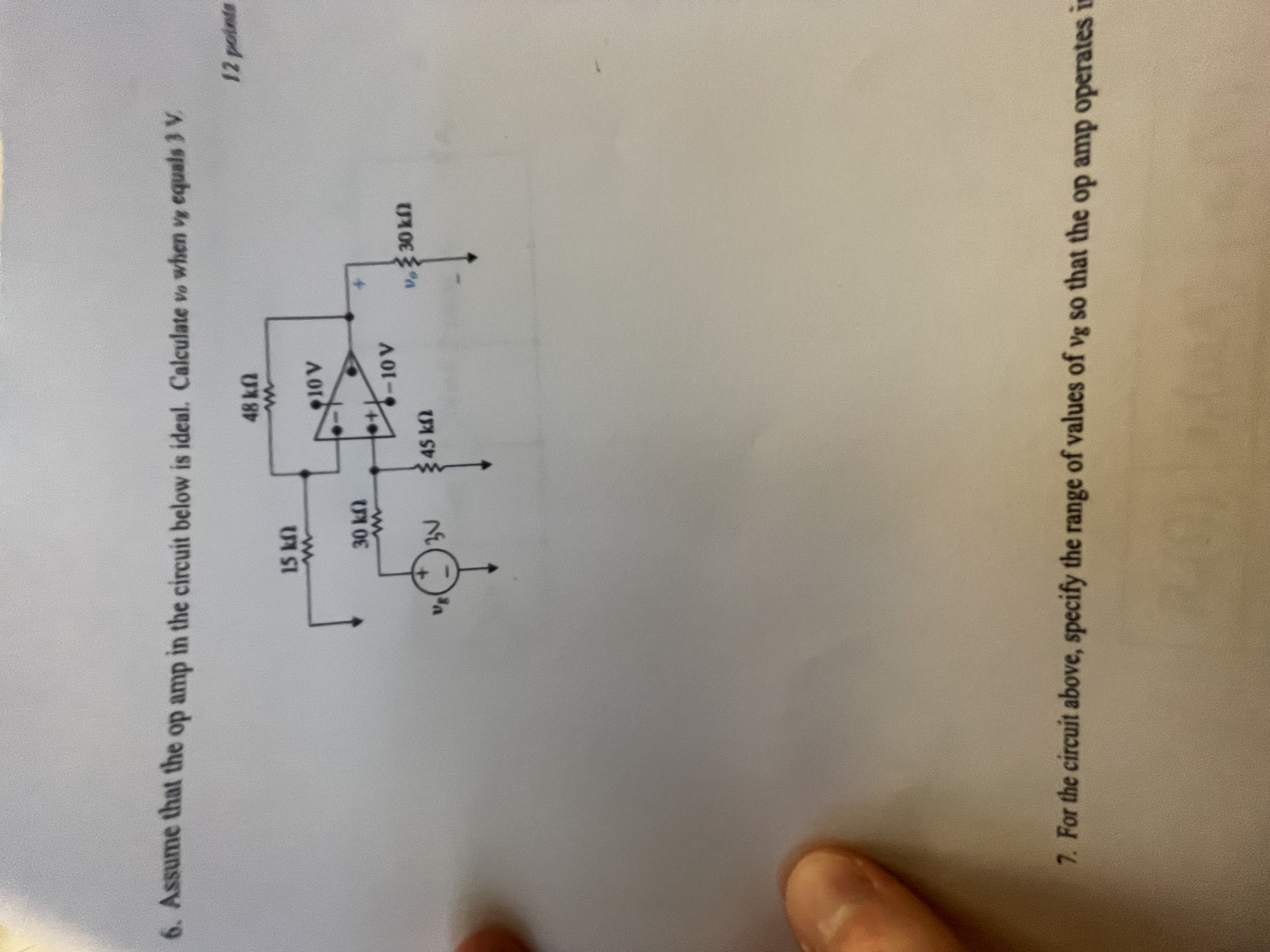 find node 6 . Assume that the op amp in the