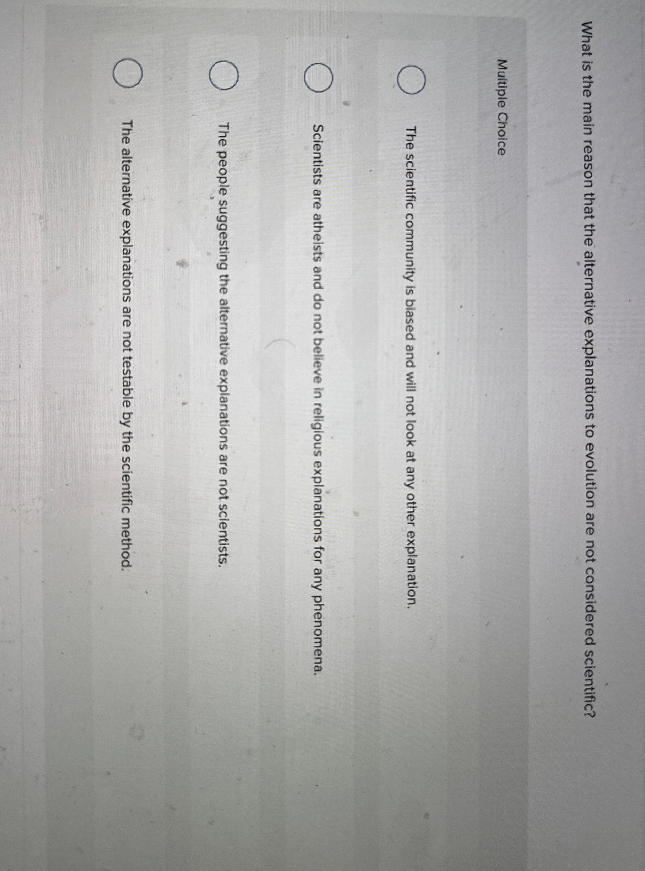 What is the main reason that the alternative