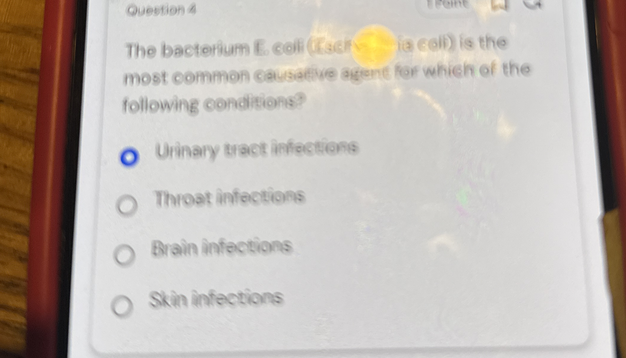 Question A most common causative agent for which