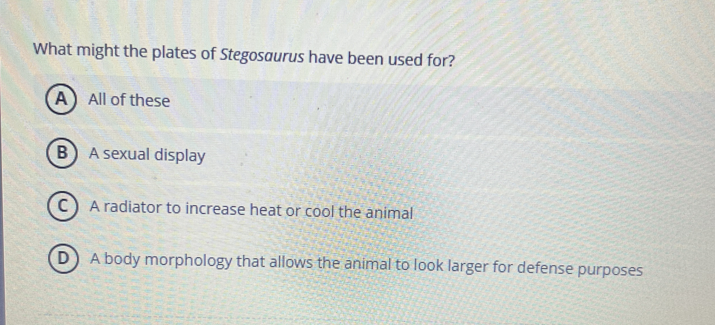 What might the plates of Stegosaurus have been