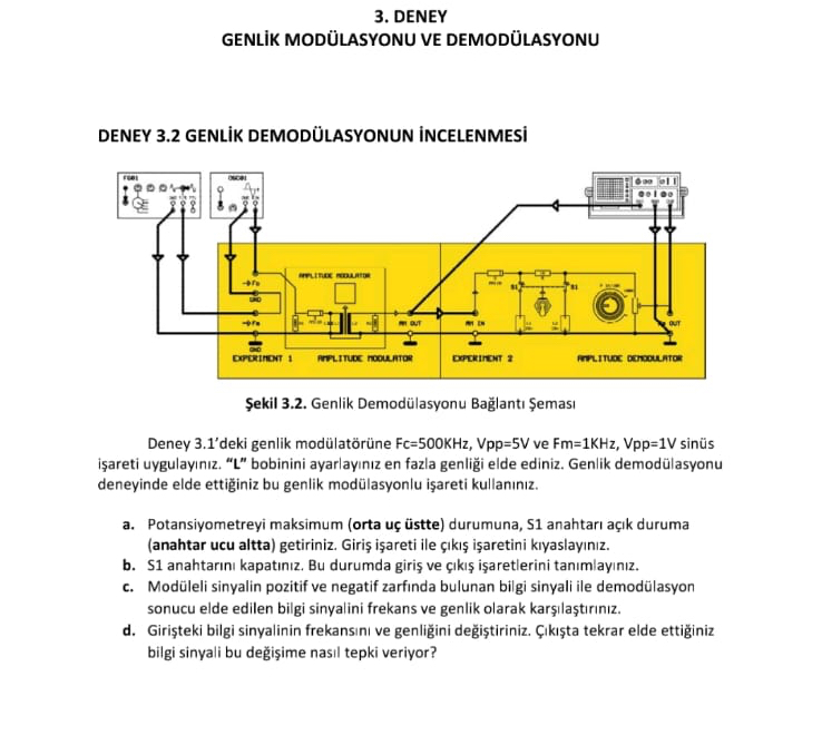 DENEY GENL K MOD LASYONU VE DEMOD LASYONU s . .