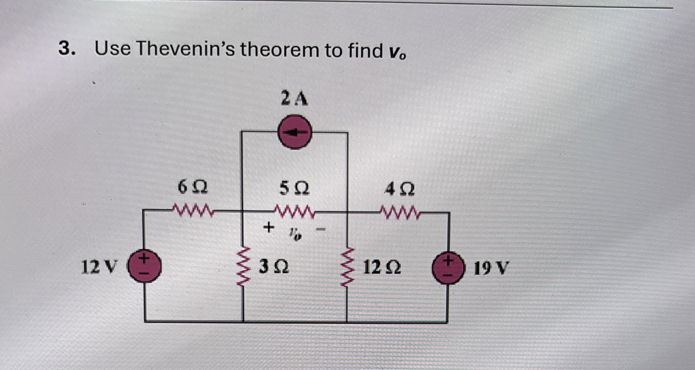 Use Thevenin's theorem to find v o