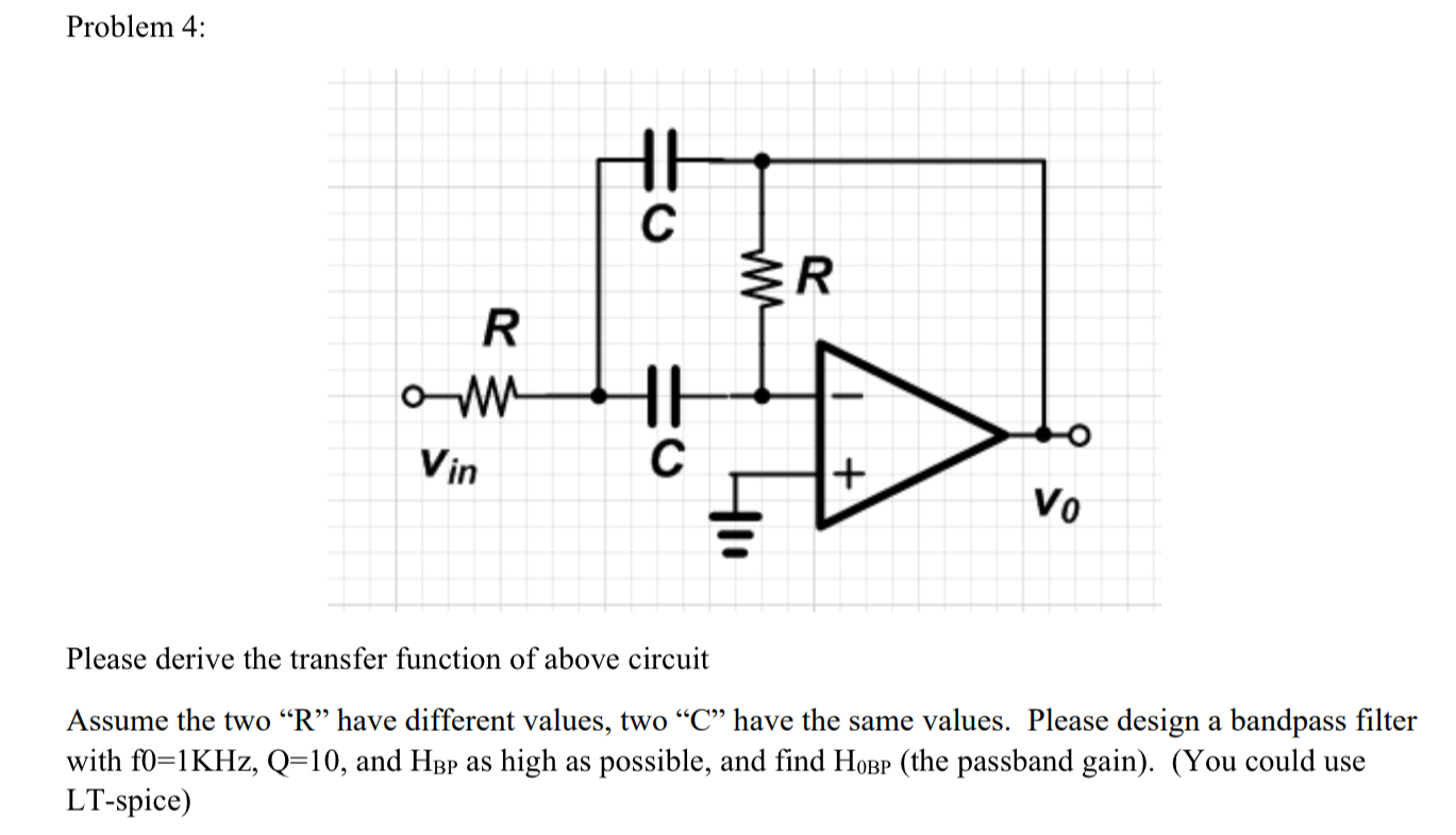 Problem 4 : Please derive the transfer function