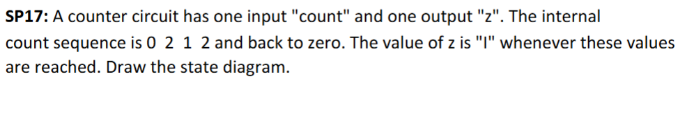 SP 1 7 : A counter circuit has one input "count"