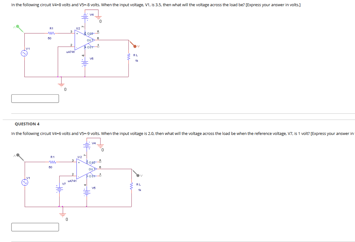 In the following circuit V 4 = 8 volts and V 5 =