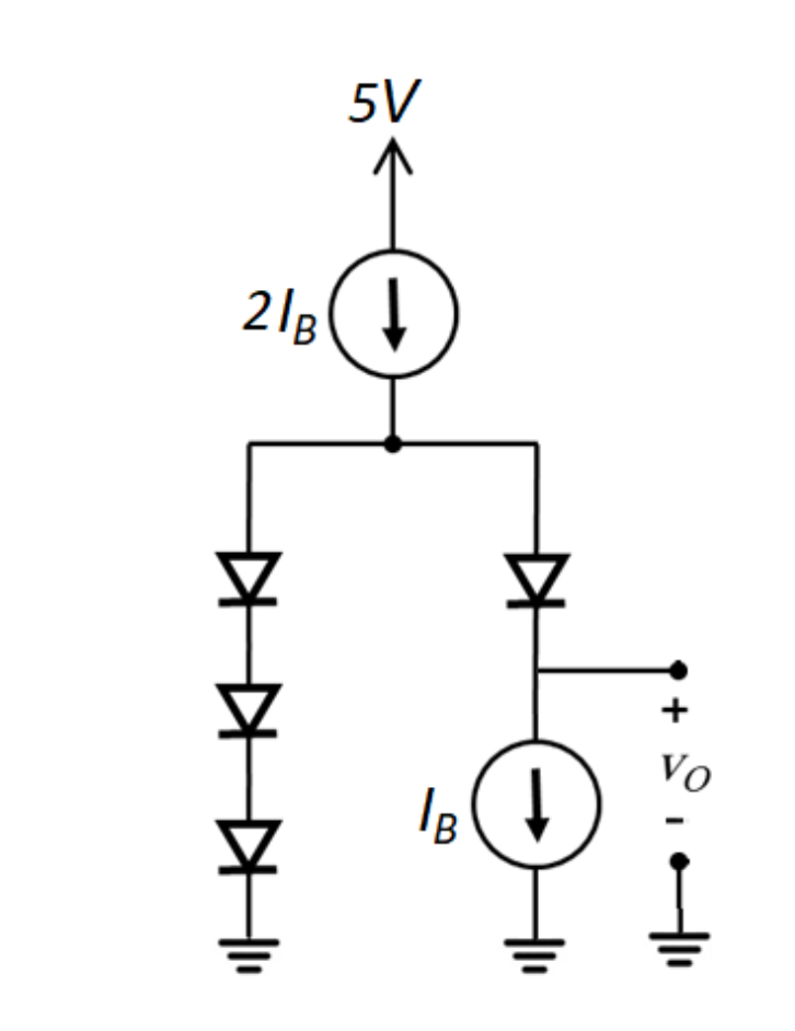 Diodes with Is = 5 nA , and n = 1 are used as
