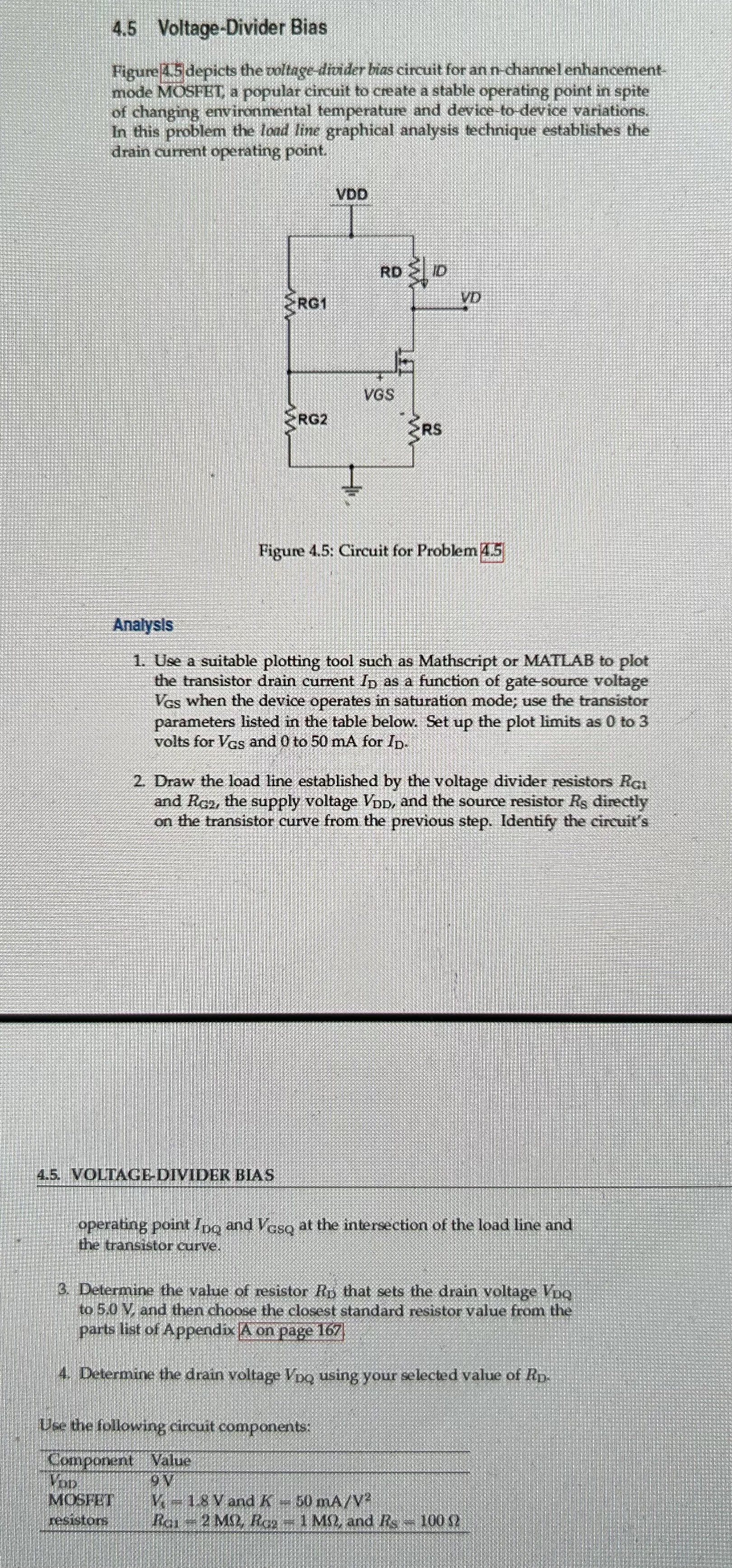 4 . 5 Voltage - Divider Bias Figure 4 . 5 depicts
