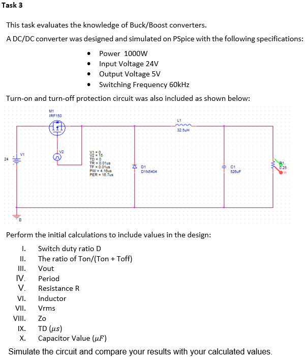 This task evaluates the knowledge of Buck / Boost