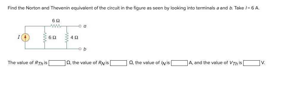 Find the Norton and Thevenin equivalent of the
