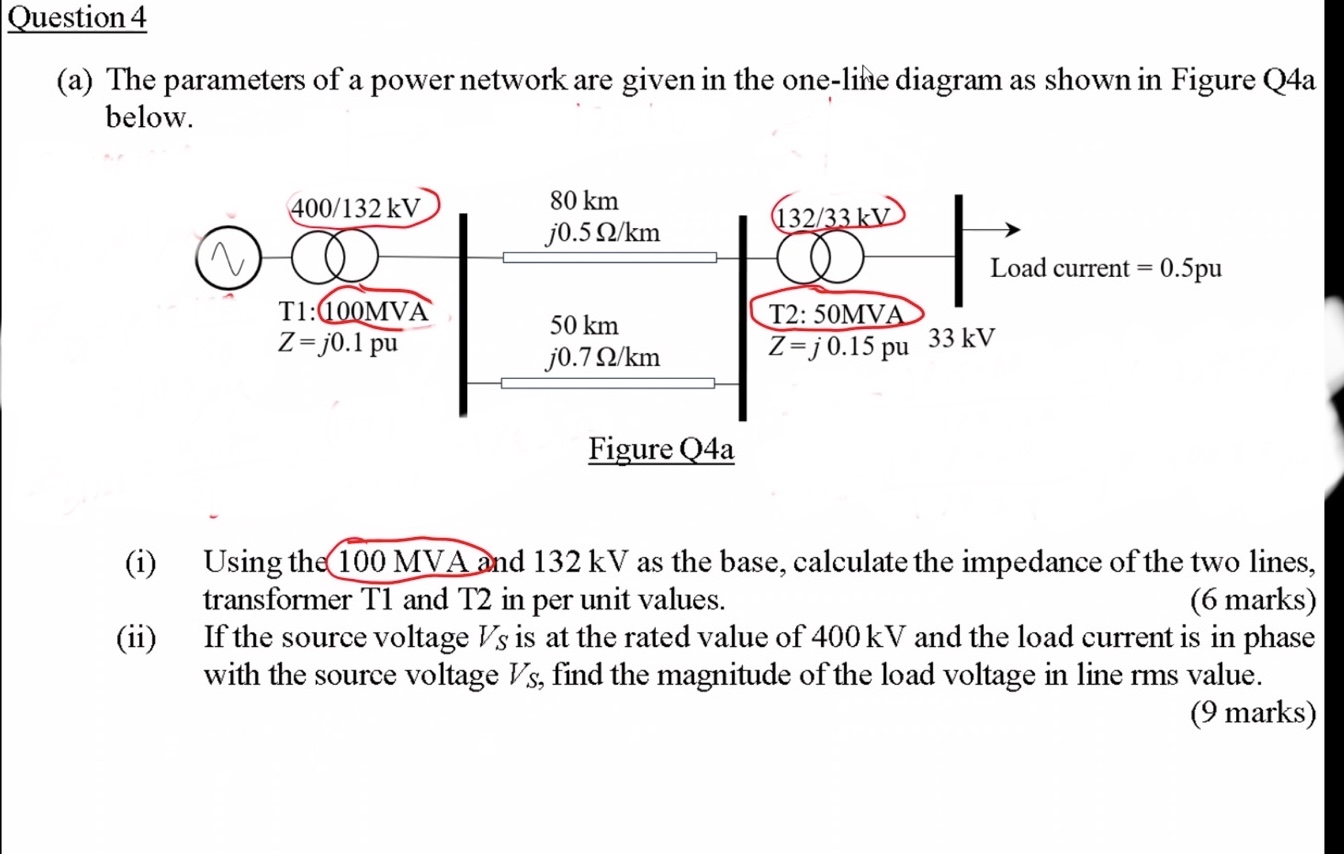 Question 4 ( a ) The parameters of a power
