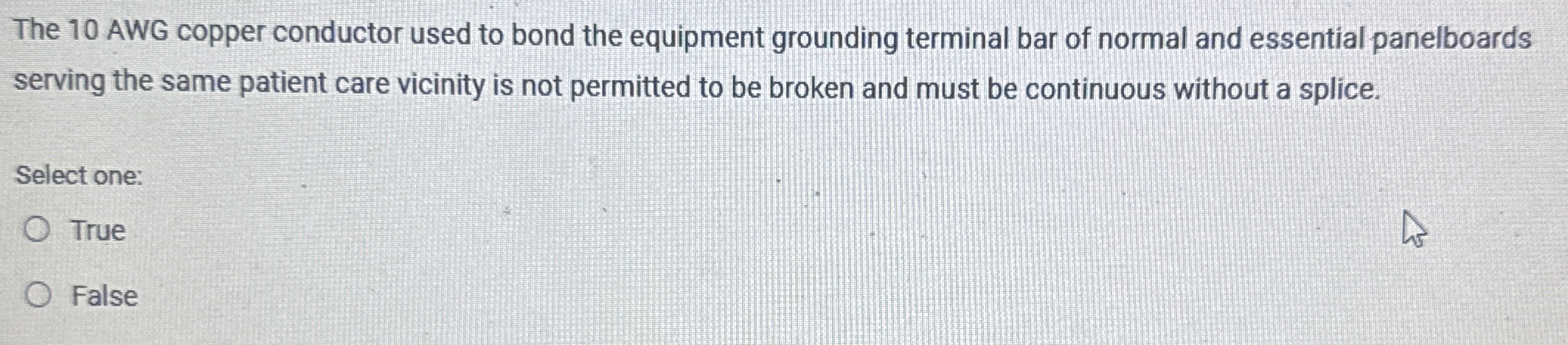 The 1 0 AWG copper conductor used to bond the