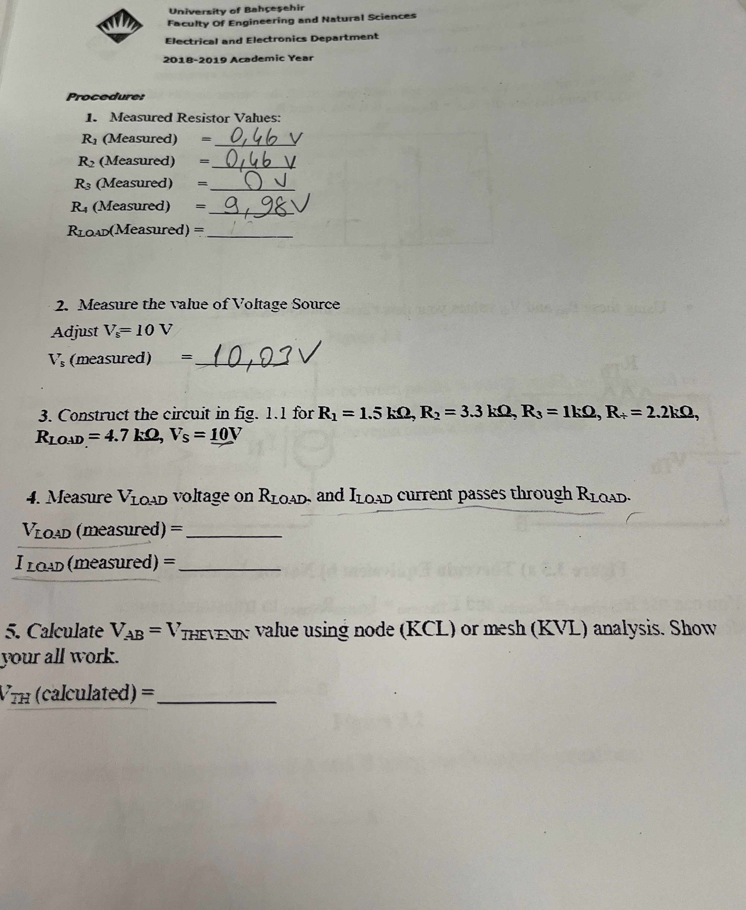 University of Bahcesehir Feculty of Engineering