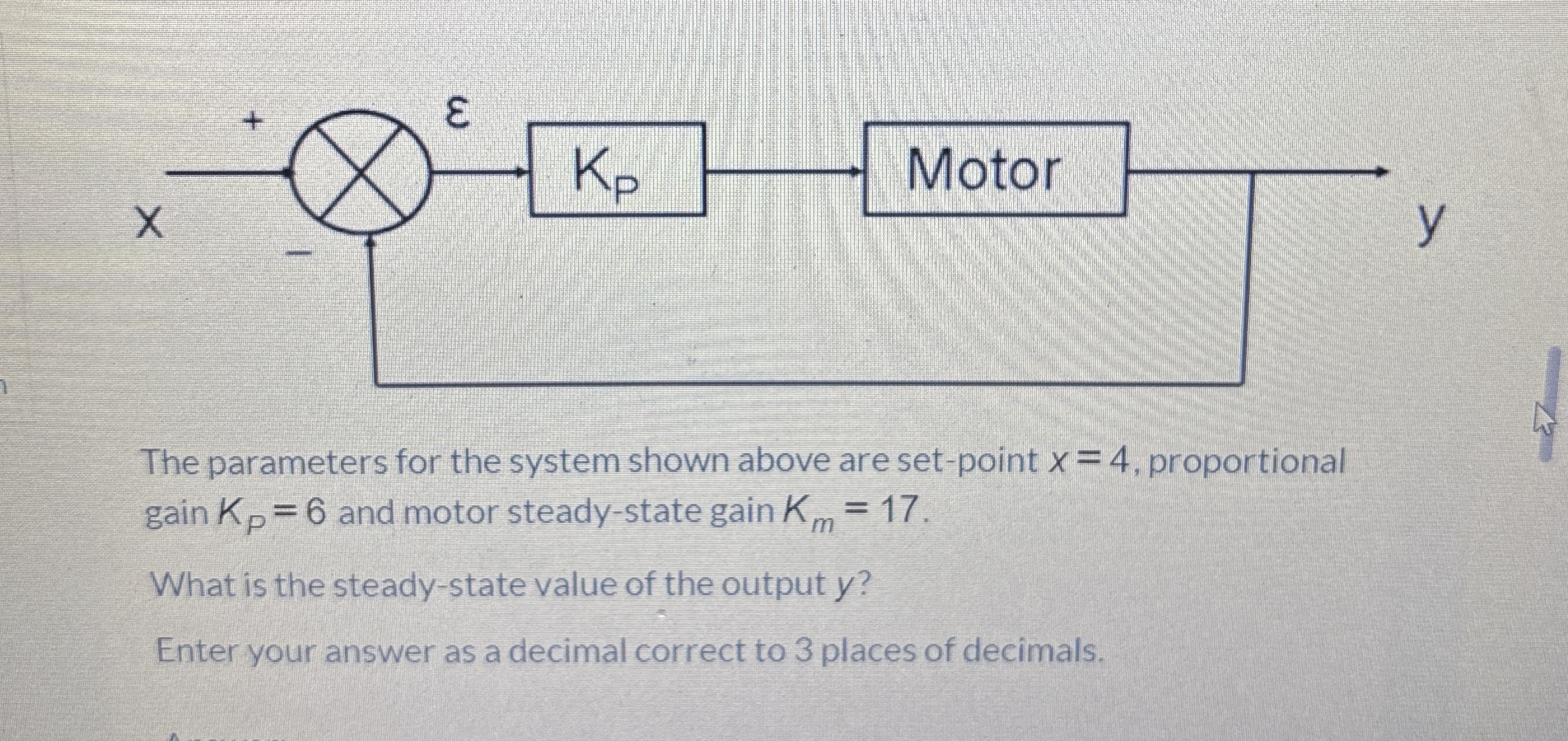 The parameters for the system shown above are set