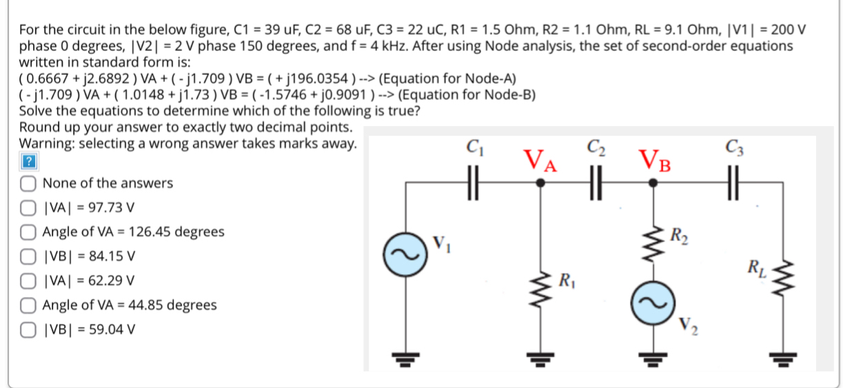 For the circuit in the below figure, C 1 = 3 9 u