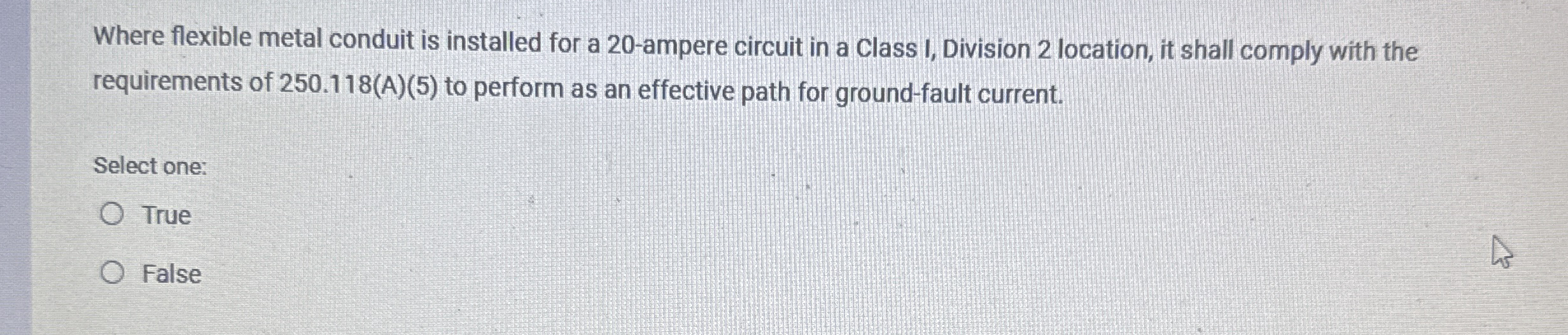 Where flexible metal conduit is installed for a 2