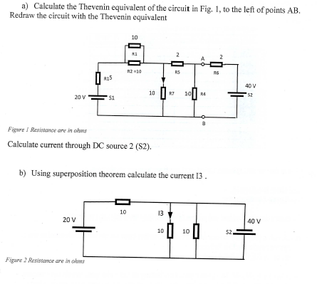 a ) Calculate the Thevenin equivalent of the