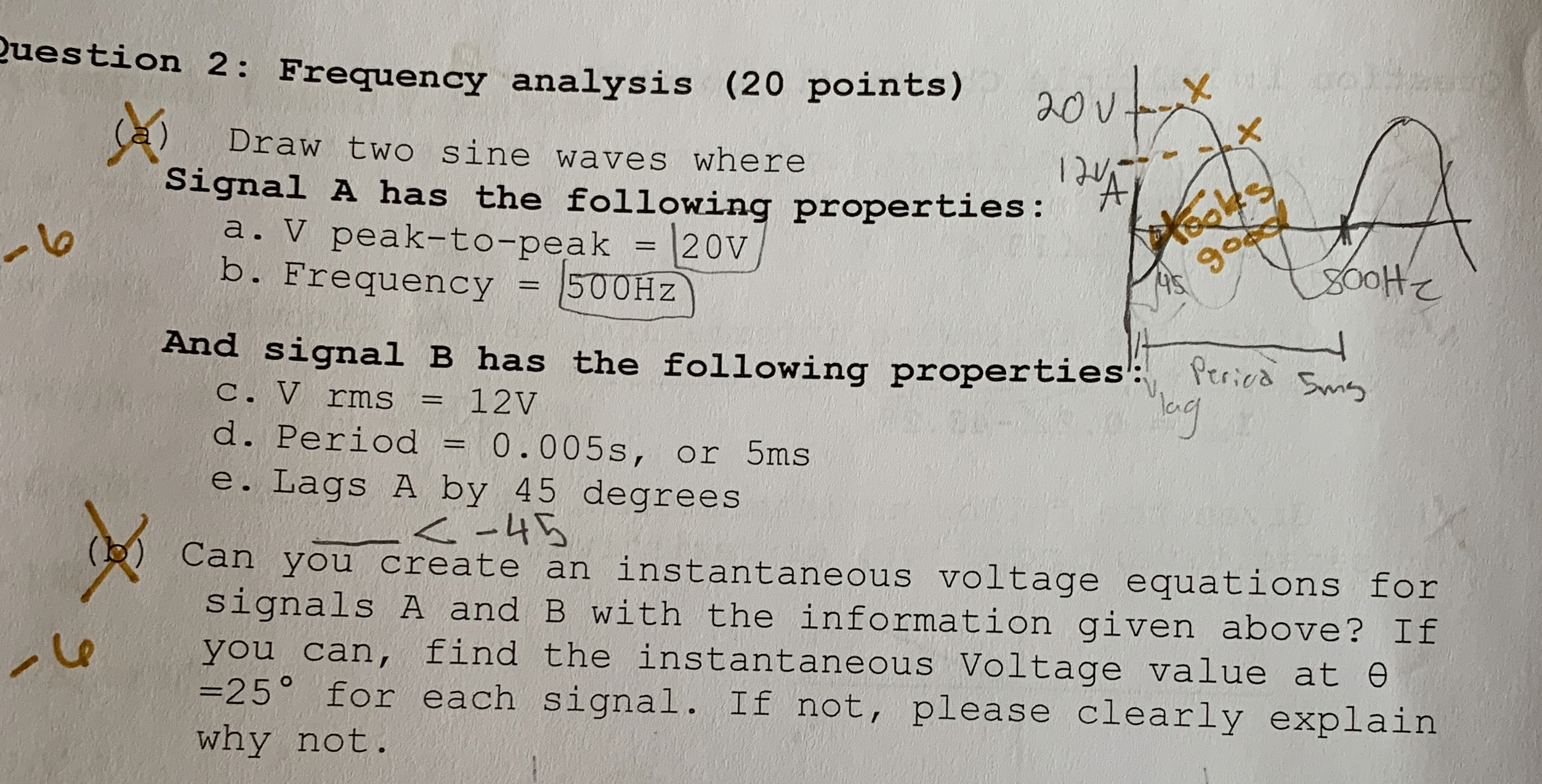 Uestion 2 : Frequency analysis ( 2 0 points )