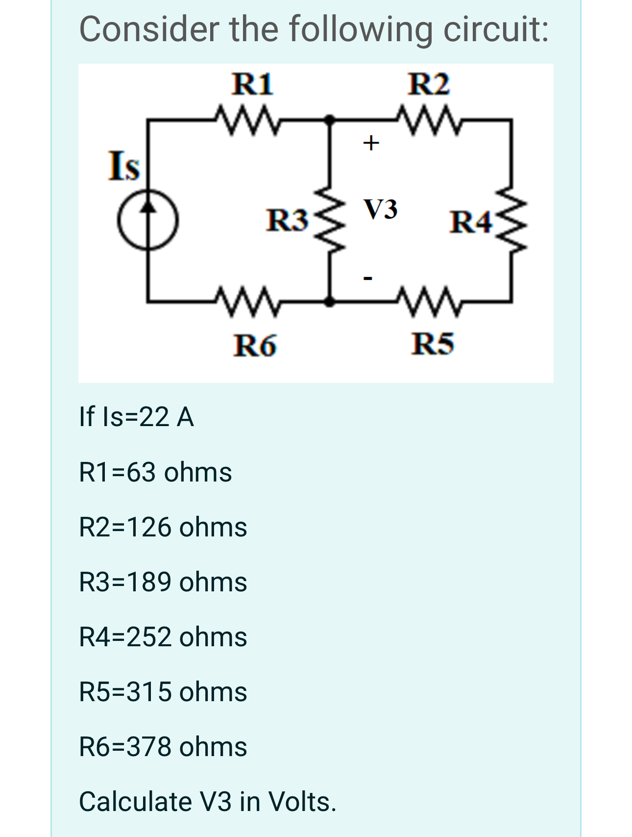 Consider the following circuit: If Is = 2 2 A R 1