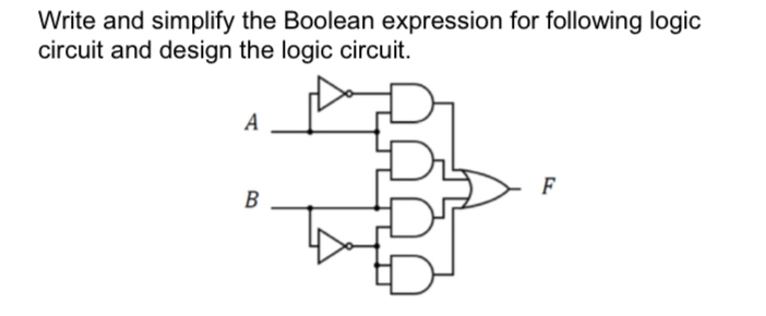 Write and simplify the Boolean expression for