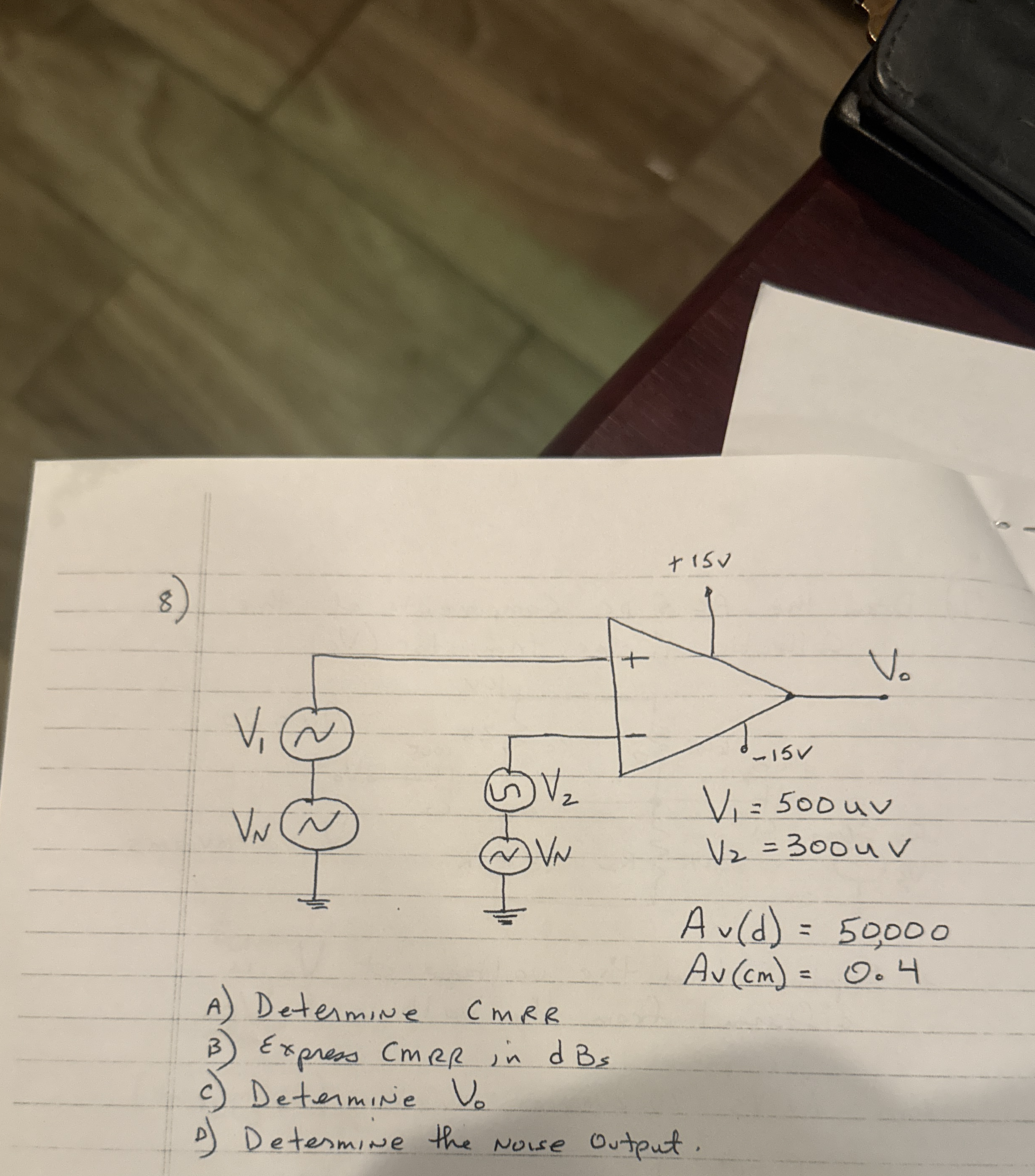 A ) Determine C m R R B ) Express C M R R in d B