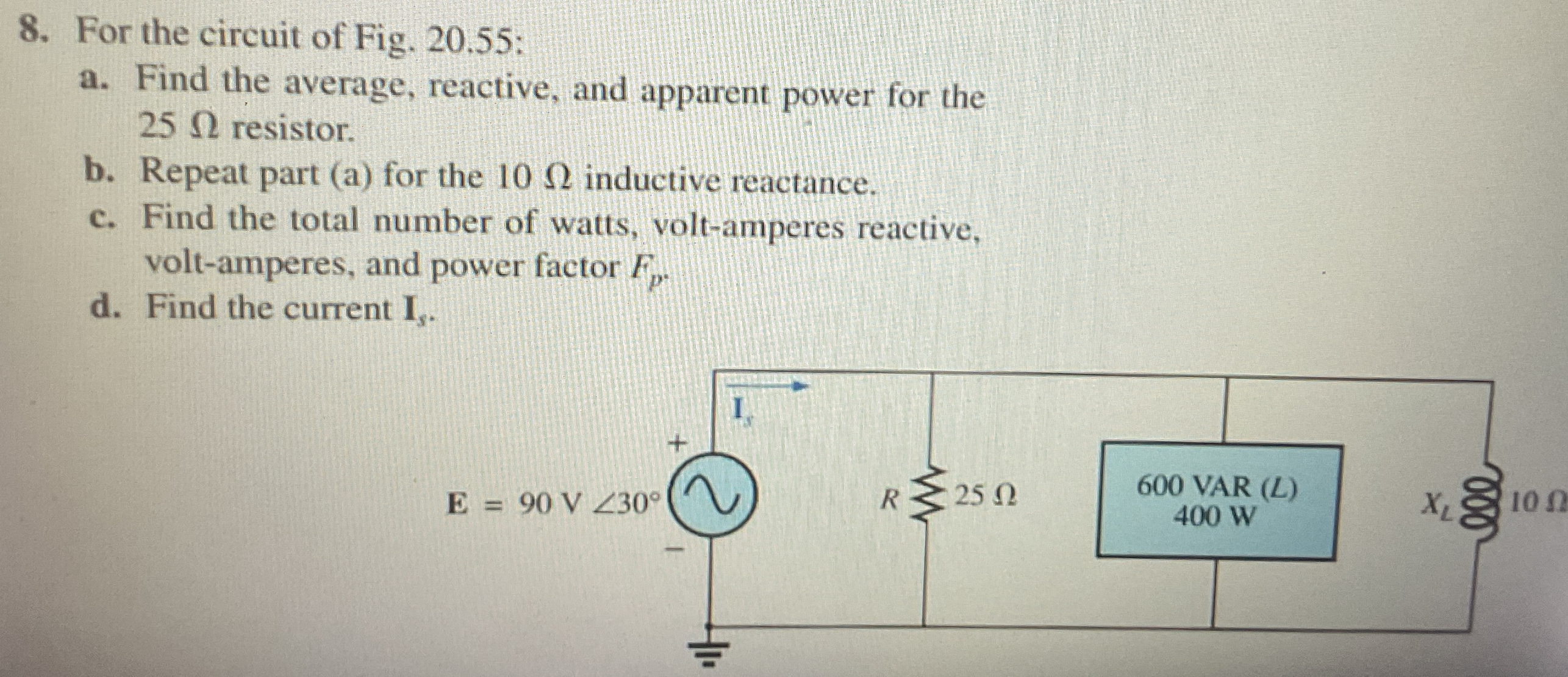 For the circuit of Fig. 2 0 . 5 5 : a . Find the
