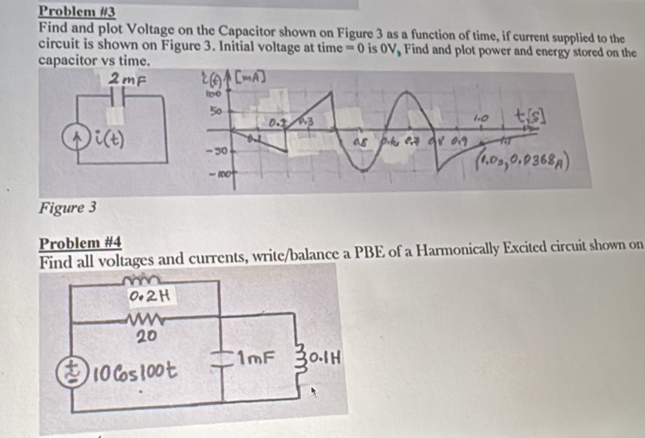 Problem # 3 Find and plot Voltage on the