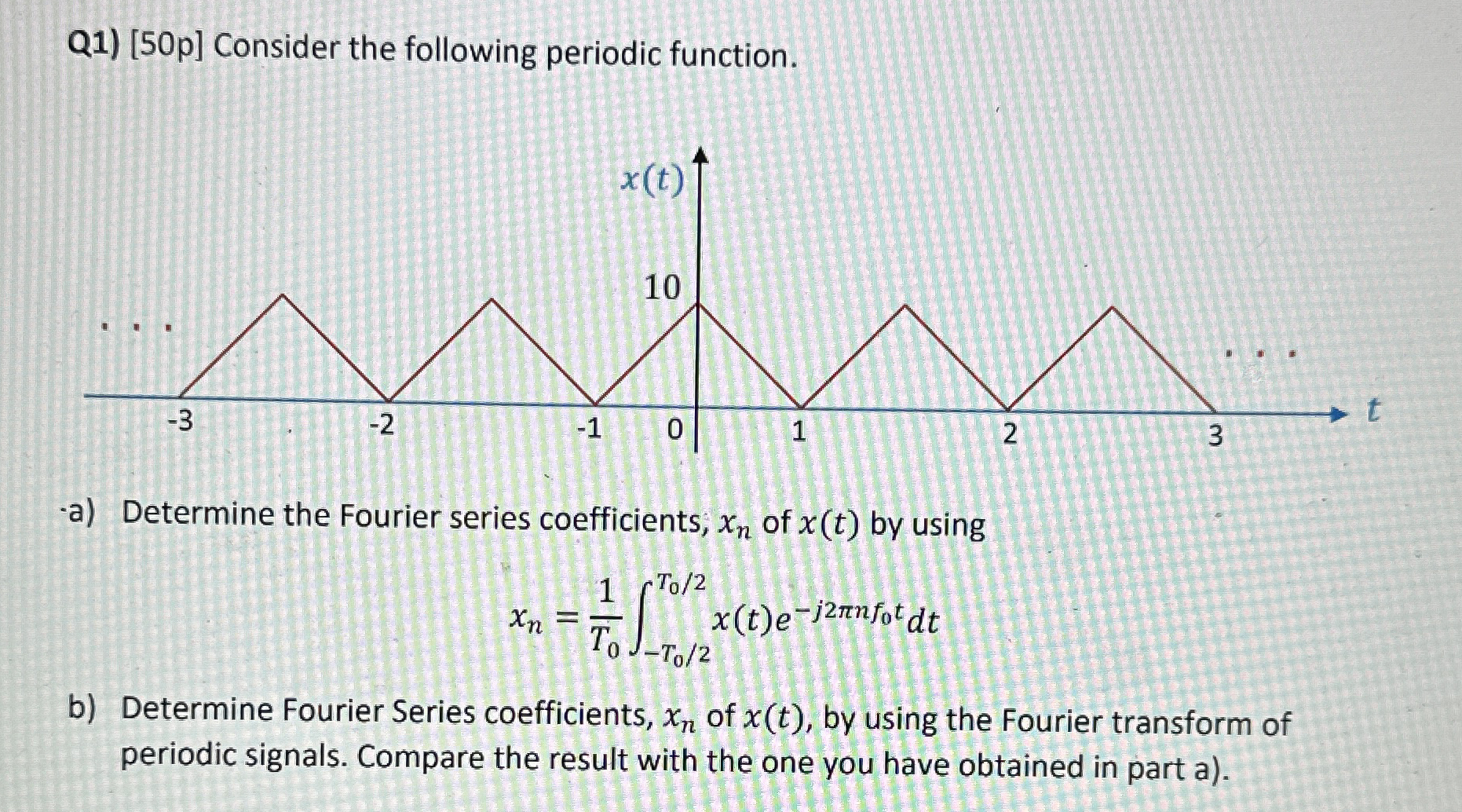 Q 1 ) [ 5 0 p ] Consider the following periodic
