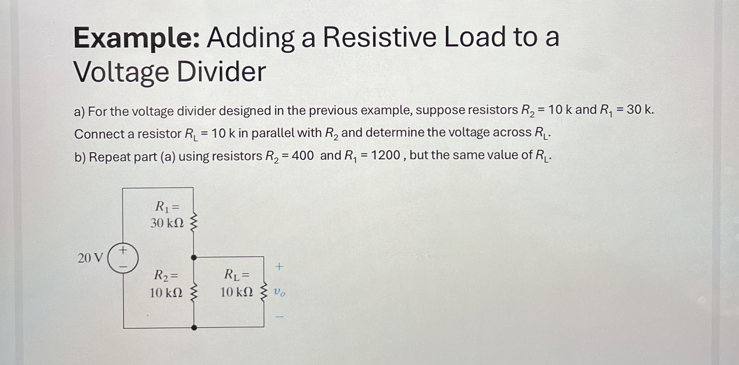 sorusunu nas l zerim Example: Adding a Resistive