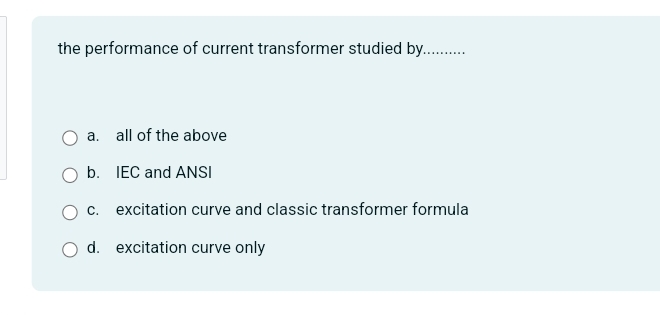 the performance of current transformer studied by