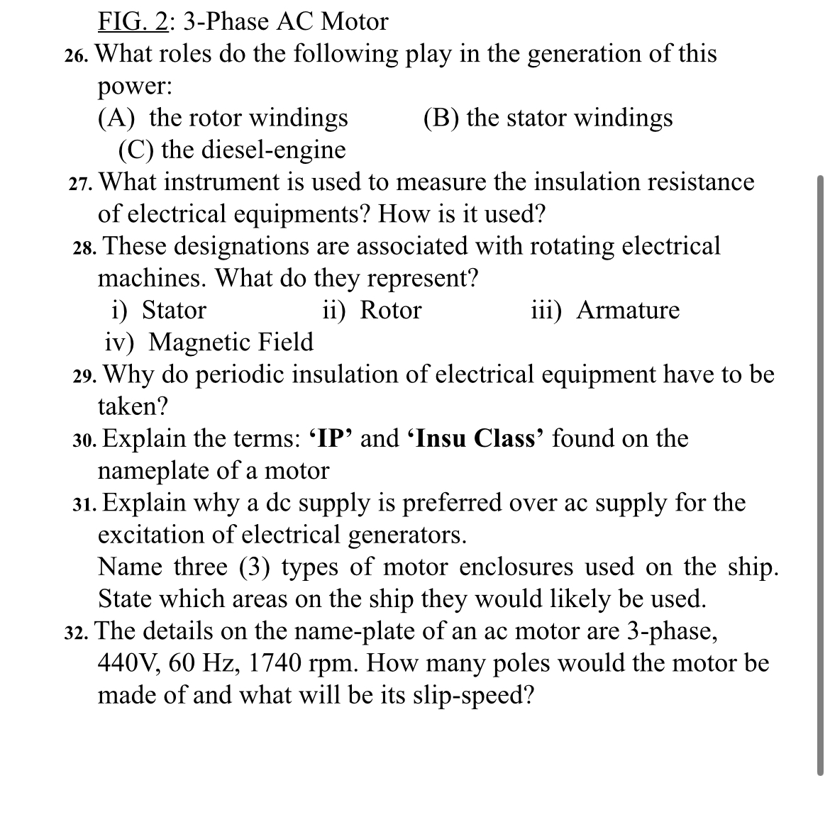 FIG. 2 : 3 - Phase AC Motor 2 6 . What roles do