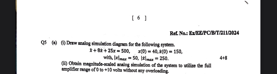 Q 5 ( a ) ( i ) Draw analog simulation diagram