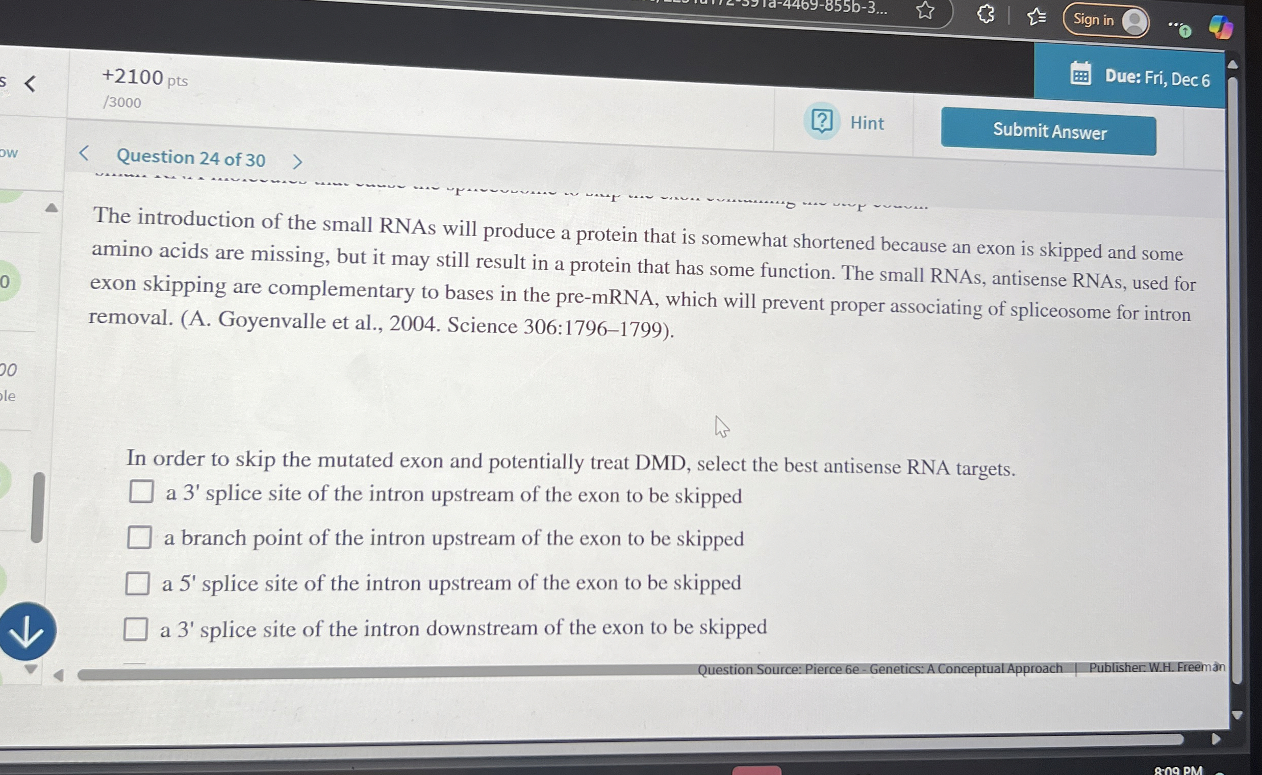 + 2 1 0 0 pts Sign in / 3 0 0 0 Due: Fri, Dec 6