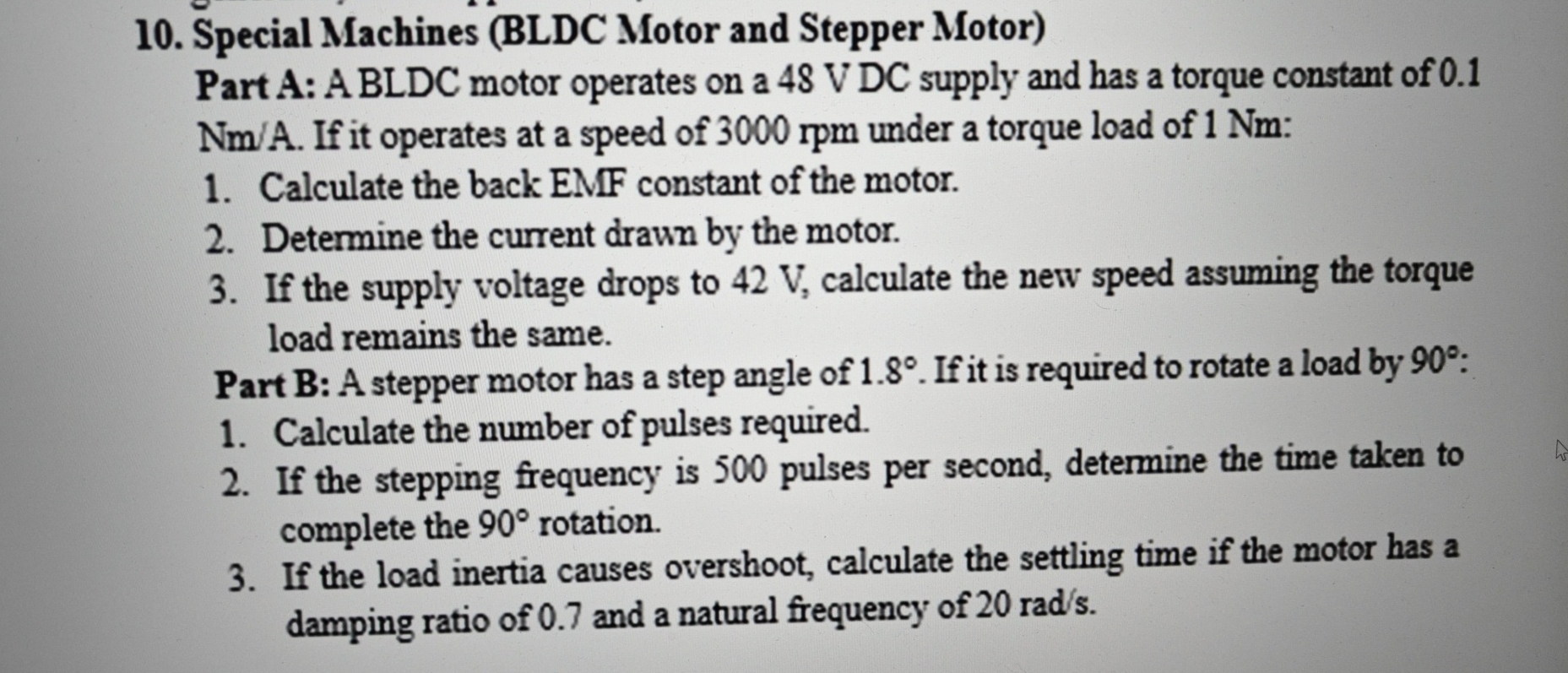 Special Machines ( BLDC Motor and Stepper Motor )