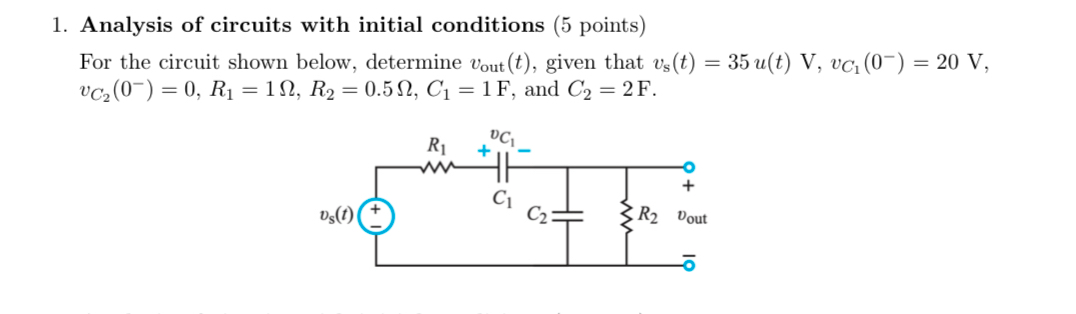 Analysis of circuits with initial conditions ( 5