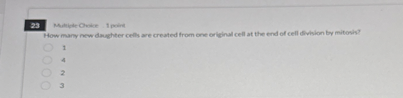 2 3 Multiple Choice 1 point How many new daughter