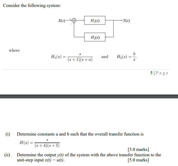 Consider the following system: where H 1 ( s ) =
