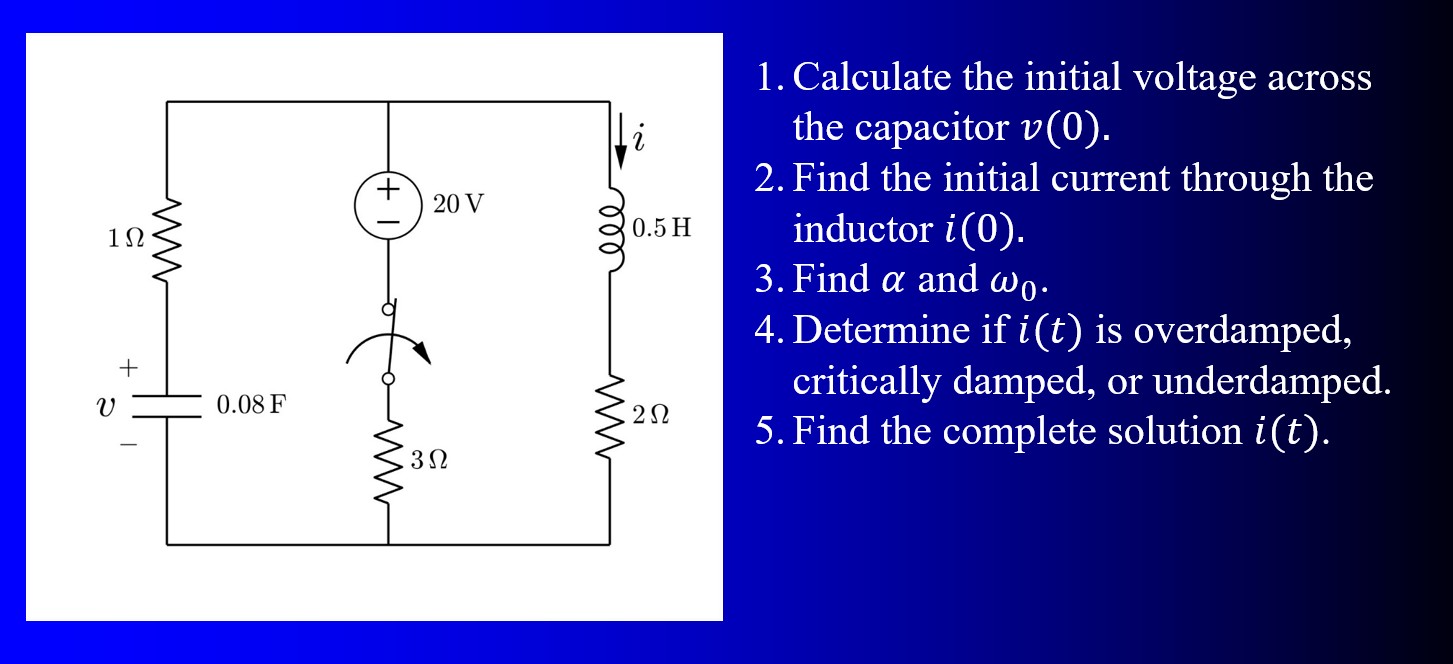 Calculate the initial voltage across the