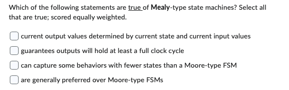 Which of the following statements are true of