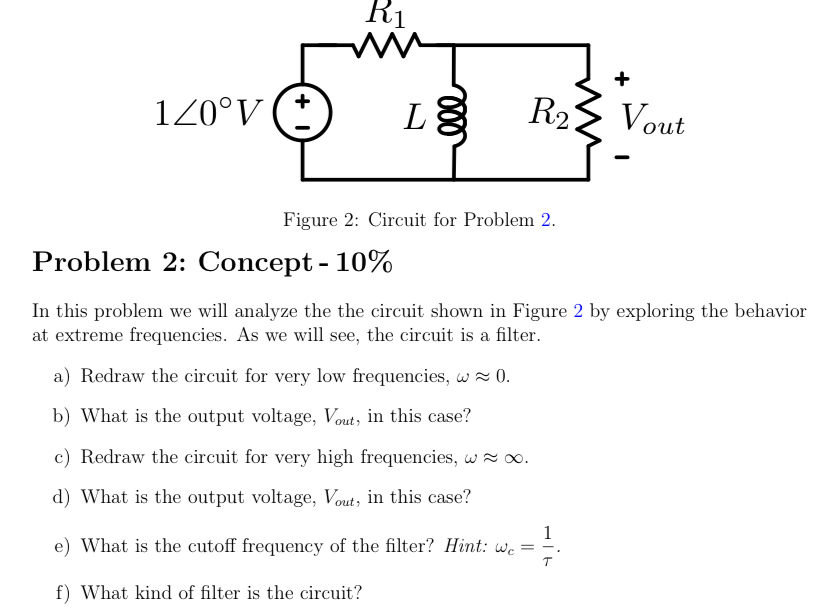 Figure 2 : Circuit for Problem 2 . Problem 2 :