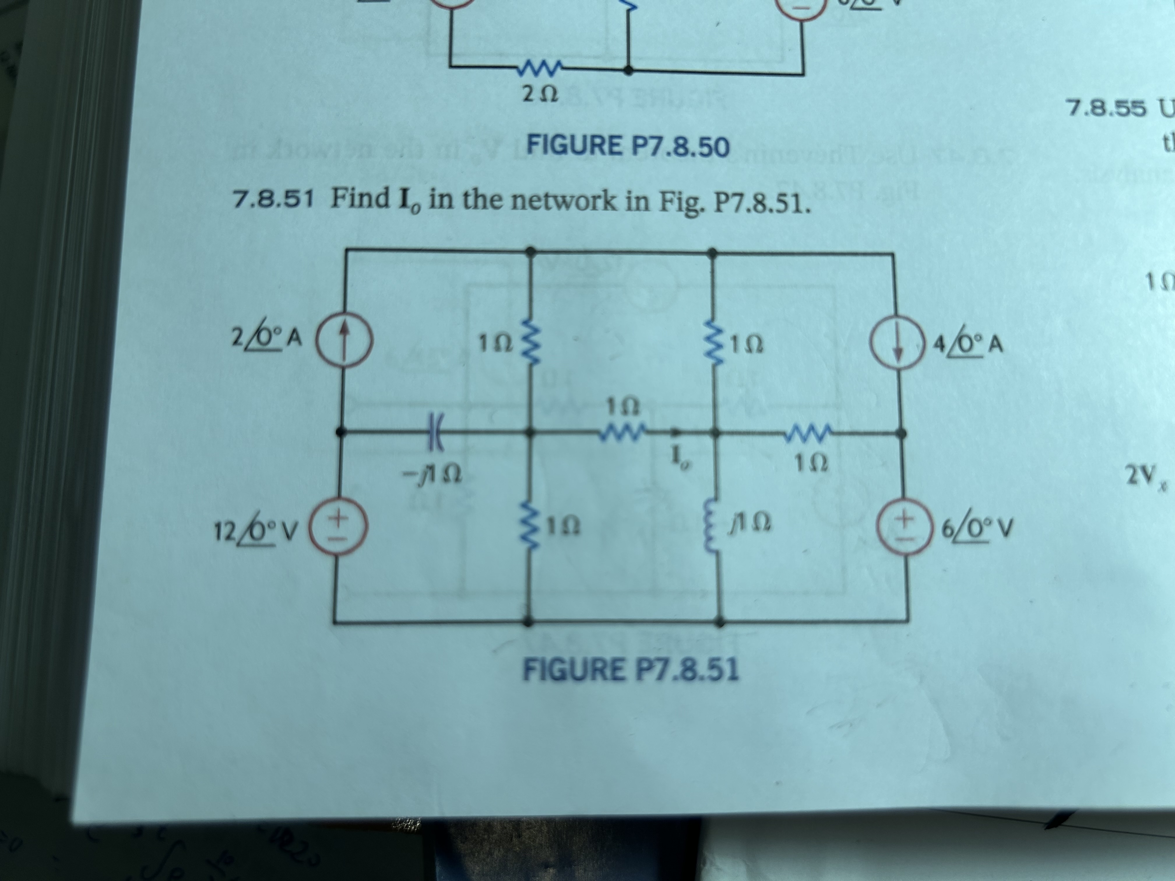 FIGURE P 7 . 8 . 5 0 7 . 8 . 5 1 Find I o in the
