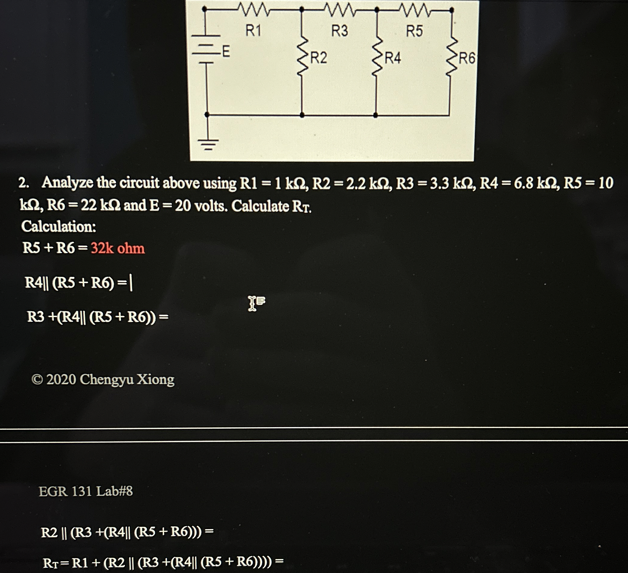Analyze the circuit above using R 1 = 1 k , R 2 =